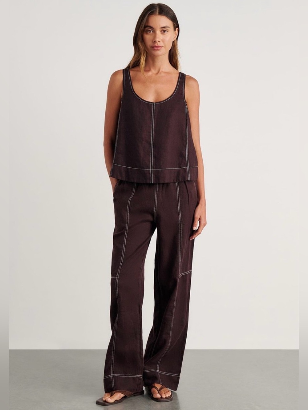 CHALME Australia Linen Blend Relaxed Leg Pant - Picture 3 of 15